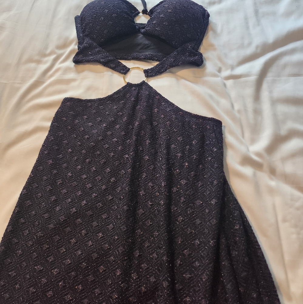 Luli Fama Brilla Double Loop Bandeau Long Dress in Black - Picture 11 of 15